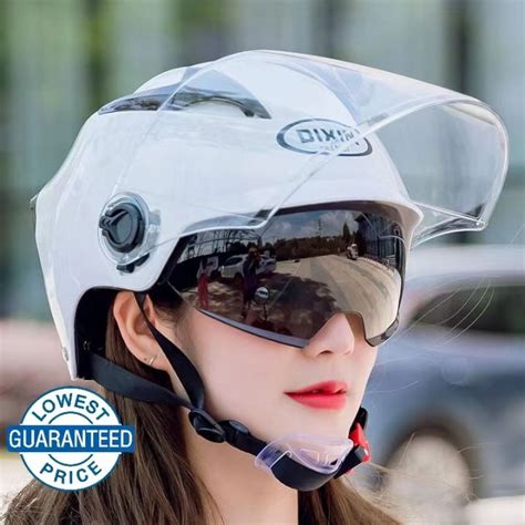 Double Mirror Motorcycle Half Face Helmets Open Face Cycling Bicycle