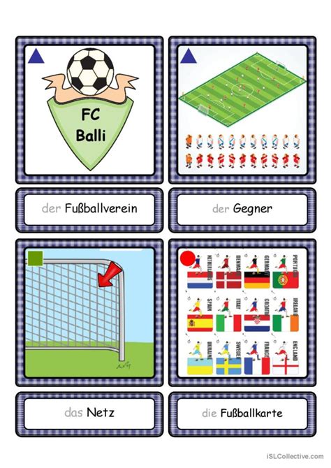 Flashcards Fu Ball Teil Bearbeit Deutsch Daf Arbeitsbl Tter Pdf Doc