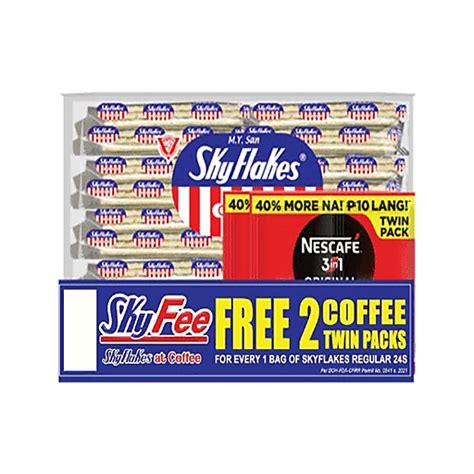 Skyflakes Cracker Single Pack 25g X 24s Free 2 Nescafe Twin Packs