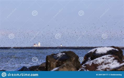 Winter at Edgewater Park in Cleveland, Ohio Stock Image - Image of ...