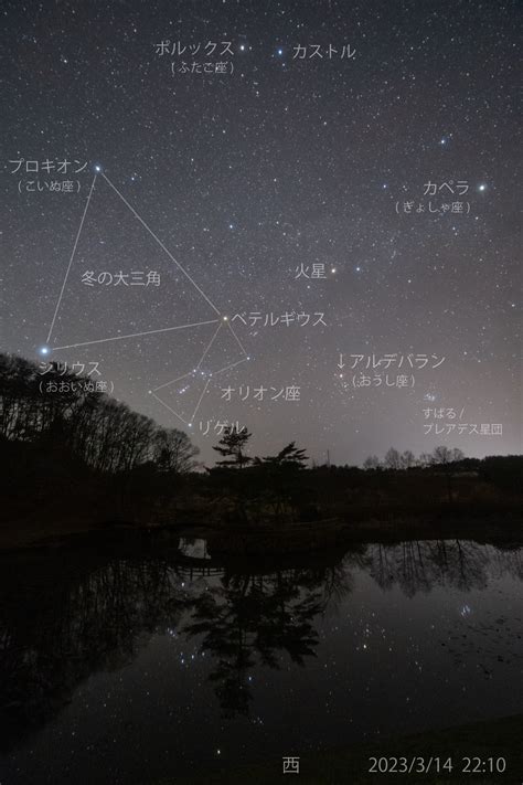 星の観察館「満天星」 On Twitter 3月中は冬の星座たちがまだ見やすいです。 明るい星が多いのでとても華やかですよ。 オリオン座や「冬の大三角」「冬のダイヤモンド」といった星並びが