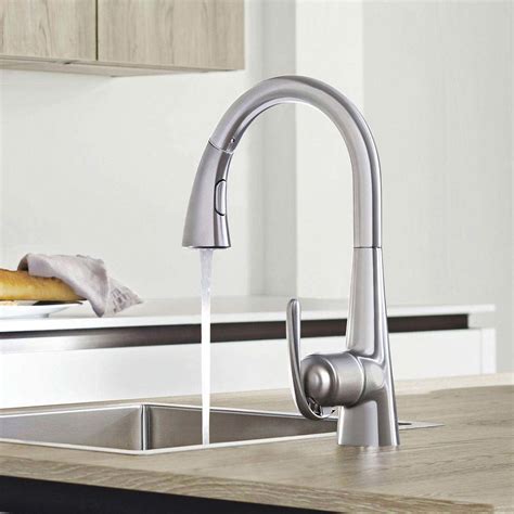 Grohe Zedra Kitchen Sink Mixer With Pull Out Spray Stainless Steel