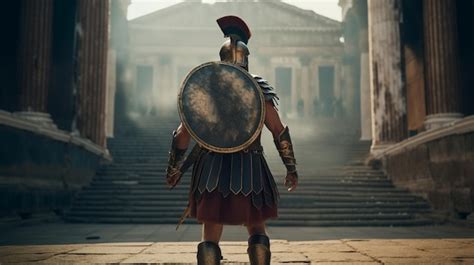 Premium Photo Gladiator Ancient Roman Colosseum In Rome Generative Ai