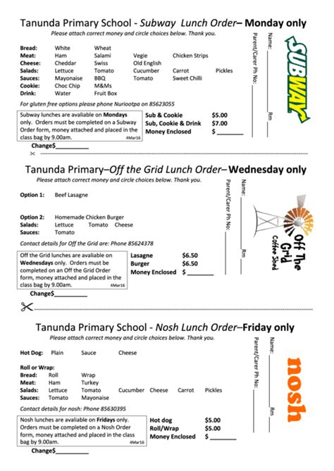 Printable Subway Order Form Printable Word Searches