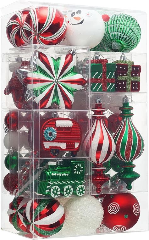 Amazon Valery Madelyn Christmas Tree Ornaments Set Ct Red Green