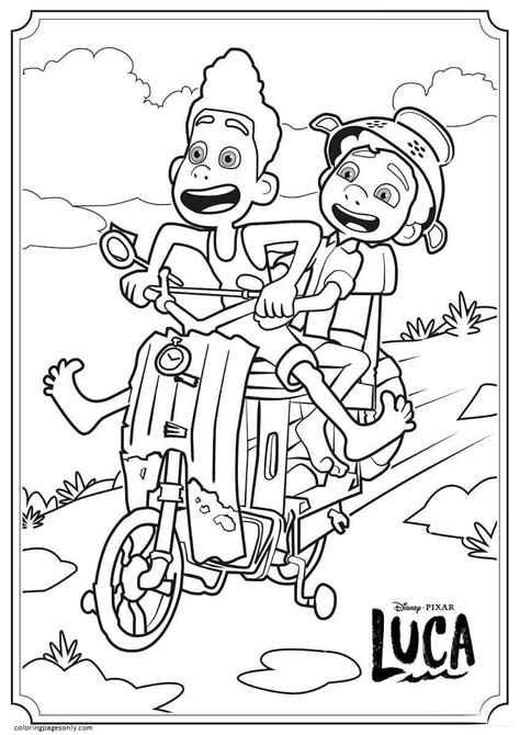 Alberto And Luca Coloring Page - Free Printable Coloring Pages