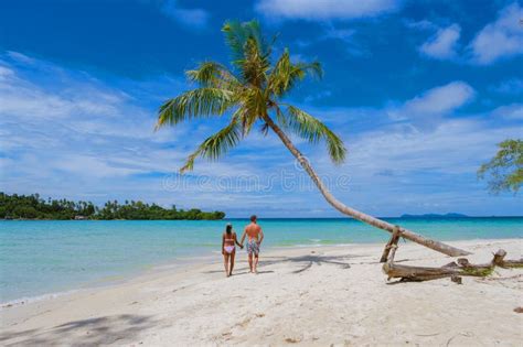 Tropical Island Koh Kood Or Koh Kut Thailand Couple Men And Women On