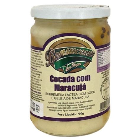 Doce Cocada Maracujá 700g Bonsucesso