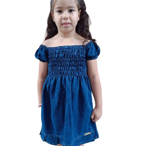 Vestido Infantil Bebe Jeans Manga Princesa Shopee Brasil