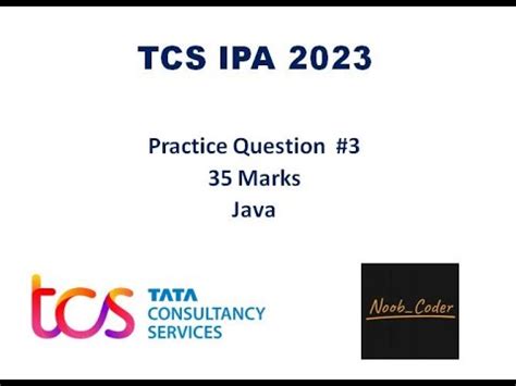 TCS IPA 35 Mark Java Question Method 2 Xplore Question 2 YouTube