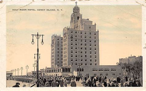 Half Moon Hotel Coney Island, New York, NY, USA Amusement Park Postcard | OldPostcards.com