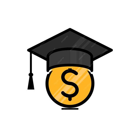 Premium Vector | Scholarship symbol vector logo dollar coin wearing a ...