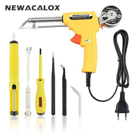 Newacalox Yellow Eu V W Hand Held Soldering Iron Gun Set