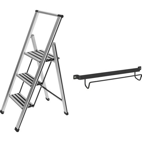 Wenko Aluminium Design Folding Stepladder Steps Including Ladder