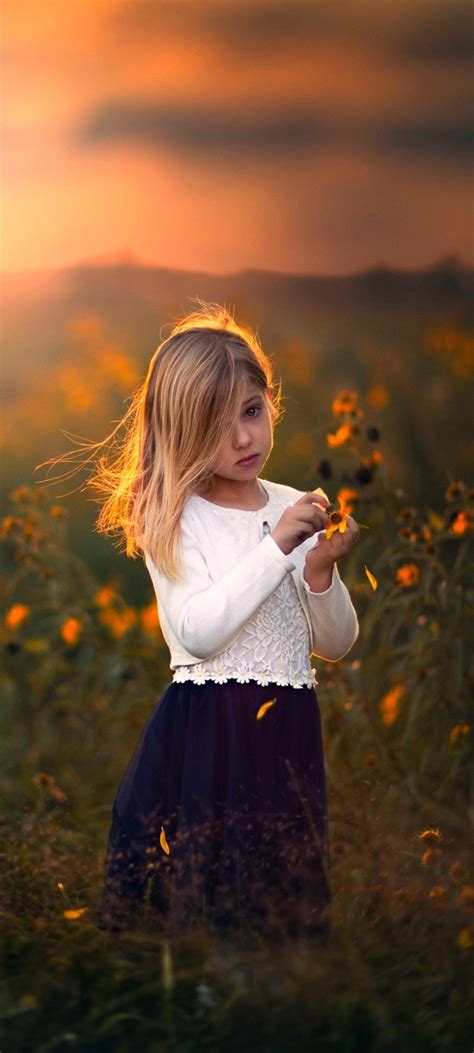 1080x2400 Cute Child Girl With Flowers Outdoors Google Pixel 7 ,HD 4k Wallpapers,Images ...