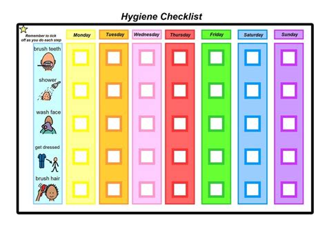 Daily Personal Hygiene Checklist Printable