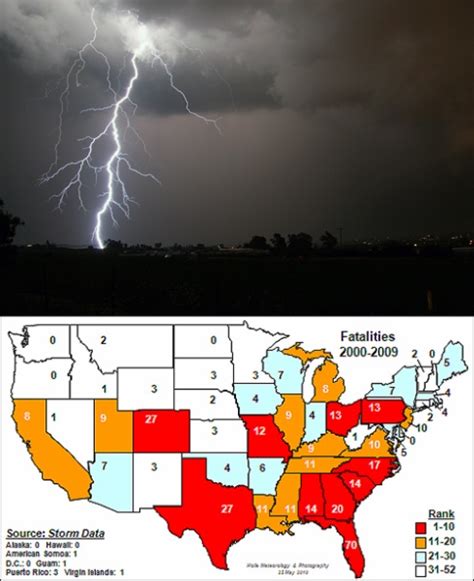 Average Lightning Strikes Map