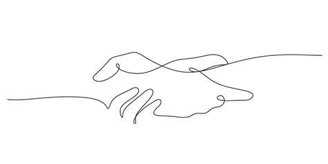 Helping Hand Continuous Line Drawing Minimalist Concept 34760316 Vector