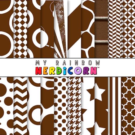 Brown scrapbook paper collection 20 sheets by MyRainbowNerdicorn