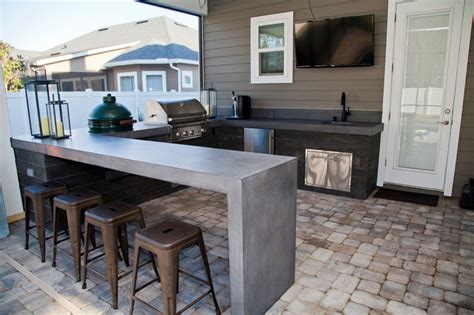 10 One Piece Waterfall Edge Bar Modern Patio Jacksonville By Concrete Commander