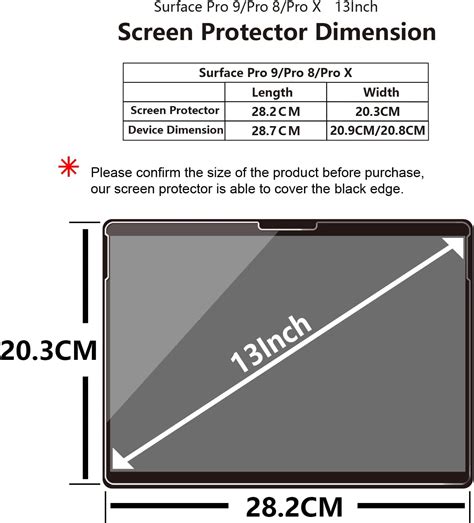 Protector De Pantalla Para Microsoft Surface Pro 9Pro 8Pro X 13