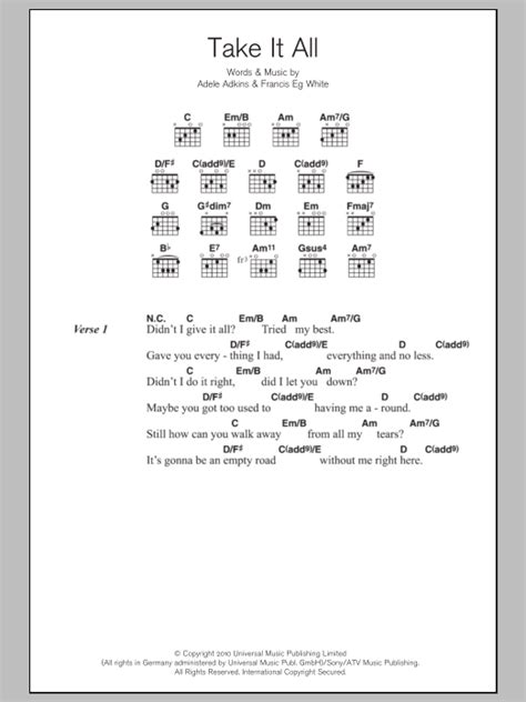 Take It All by Adele - Guitar Chords/Lyrics - Guitar Instructor