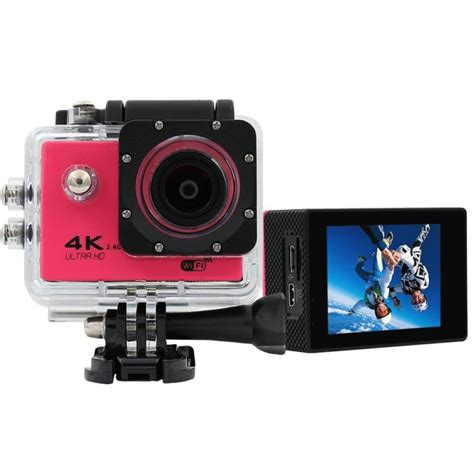 Caméra Sport 4k étanche Slow Motion 16mp Grand Angle Rose