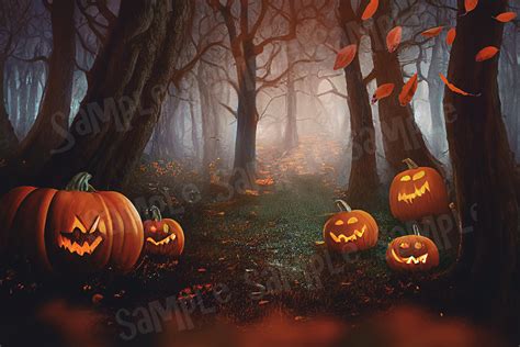 Halloween Backdrop Pumpkin Party Backdrop Spooky Halloween Backdrop