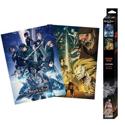 Lattaque Des Titans Set 2 Chibi Posters Set 2 Cdiscount Maison