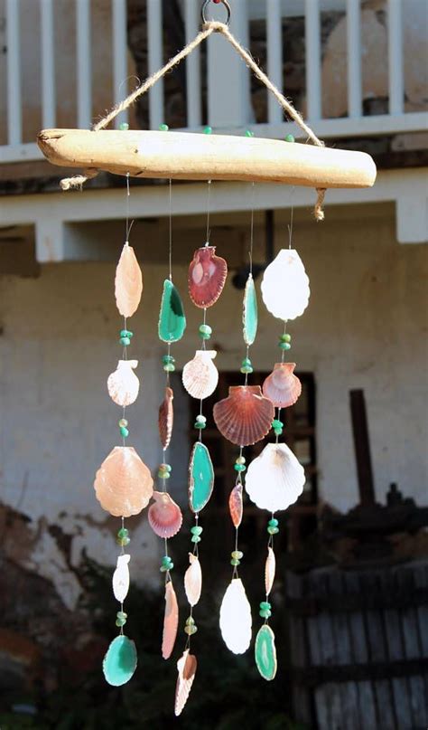 Driftwood Seashell Wind Chimes Handmade One Of A Kind Wind Etsy