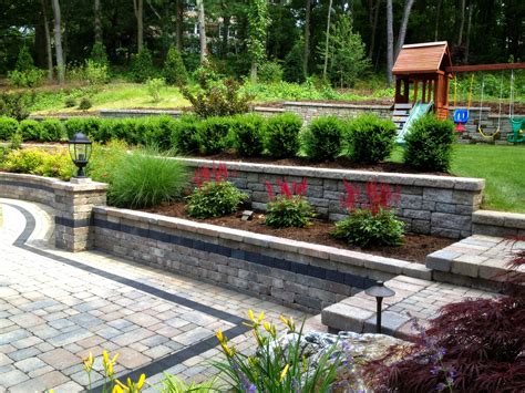 retaining wall ideas sloped backyard 2