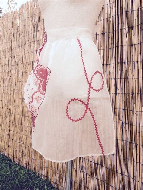 Valentines Apron Vintage 1950s Organza Apron Mid Century Hostess