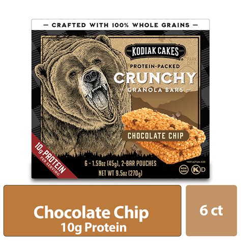 Kodiak Cakes Protein Packed Crunchy Granola Bars Chocolate Chip 6 Ct