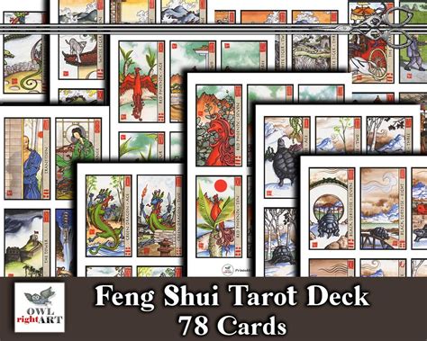 Printable Feng Shui Tarot Deck Of 78 Cards Digital Chinese Etsy