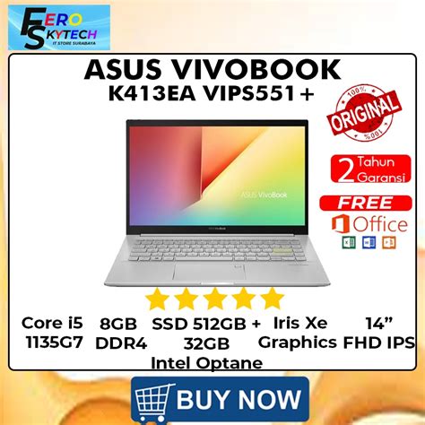 Jual LAPTOP ASUS VIVOBOOK K413EA VIPS553 INTEL I5 1135G7 RAM 8GB 512GB