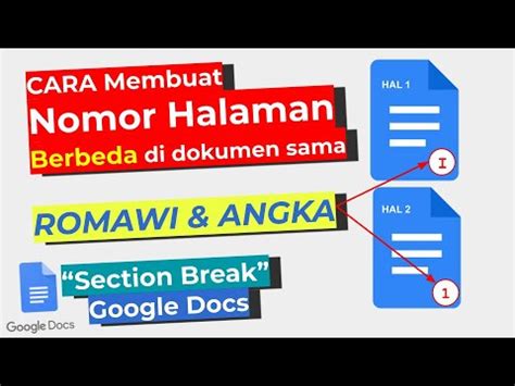 GOOGLE DOC CARA MEMBUAT NOMOR HALAMAN DENGAN FORMAT BERBEDA ROMAWI