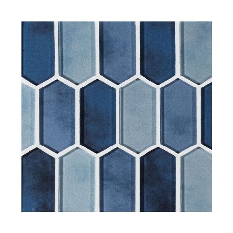 Boathouse Blue Picket 8mm Mosaic Wall Tile Sample