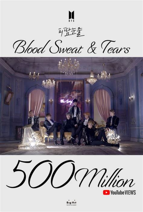 BTSs Blood Sweat Tears Becomes Their 8th MV To Surpass 500 Million