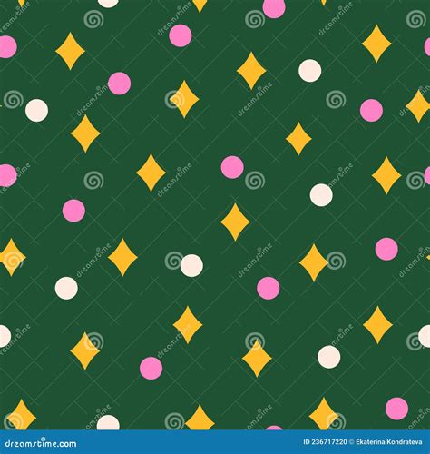 Blinks And Dots On Green Seamless Pattern Stock Vector Illustration