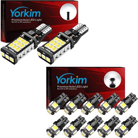 Amazon Yorkim 2 Pack 921 LED Bulbs And 10 Pack 194 Led Bulb White