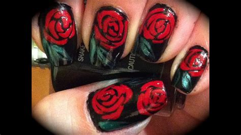 Red Rose Nail Art Tutorial Cafeojuara