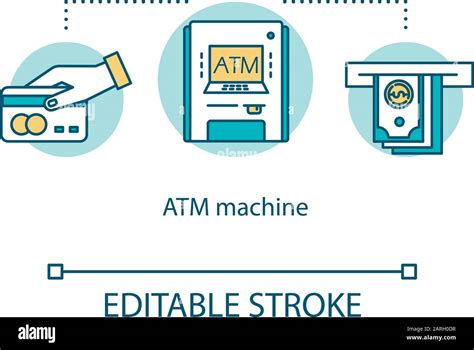 Atm Machine Concept Icon Cashpoint Idea Thin Line Illustration