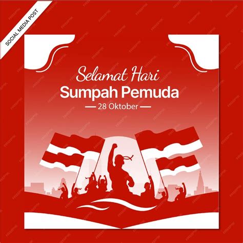 Premium Vector | Hari sumpah pemuda instagram post collection