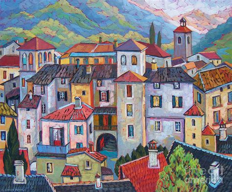 Tuscany Village Painting by Elizabeth Elkin - Pixels