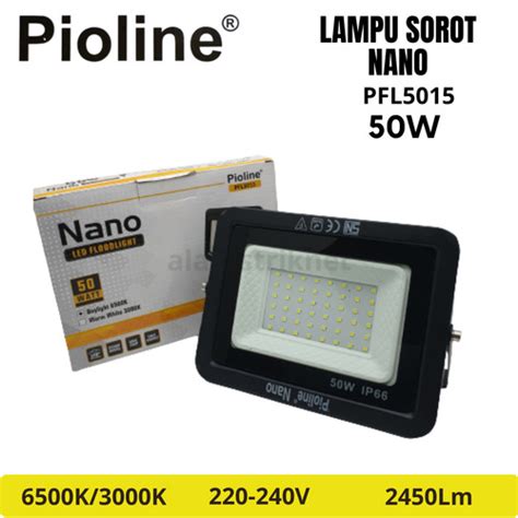 Jual LAMPU SOROT LED FLOOD LIGHT PIOLINE NANO 50W KAP SOROT 50W