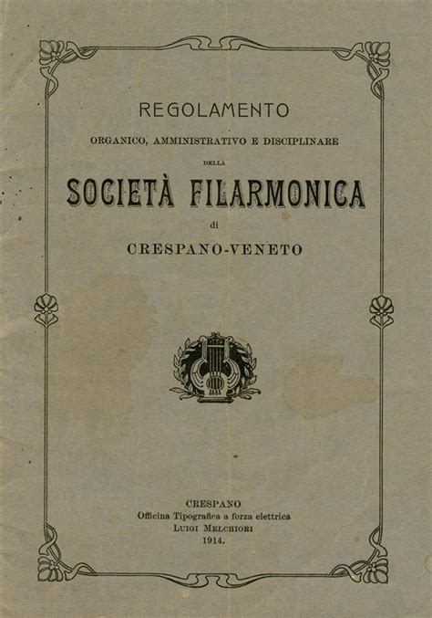 Regolamento Organico Amministrativo E Disciplinare Del 1914