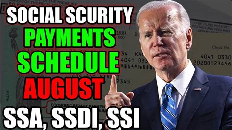 Social Security Payment Schedule For August 2023 Ssa Ssdi Ssi Va