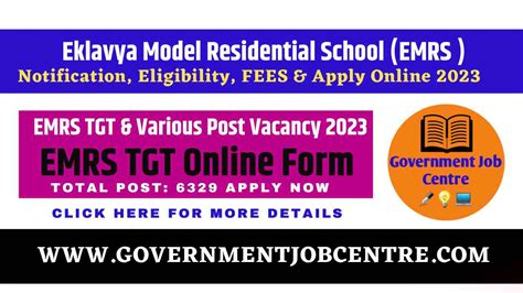 EMRS TGT Recruitment Notification 2023 Apply Online 6329 Post