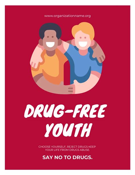 White And Red Simple Illustration Drug Awareness Poster Venngage