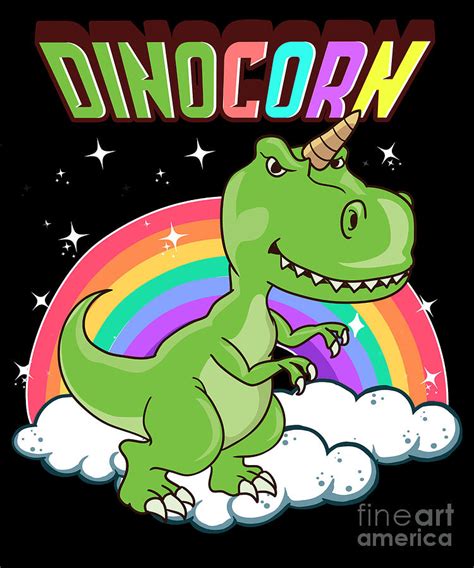 Dinocorn Cute Dinosaur Unicorn Unisaur Digital Art By The Perfect